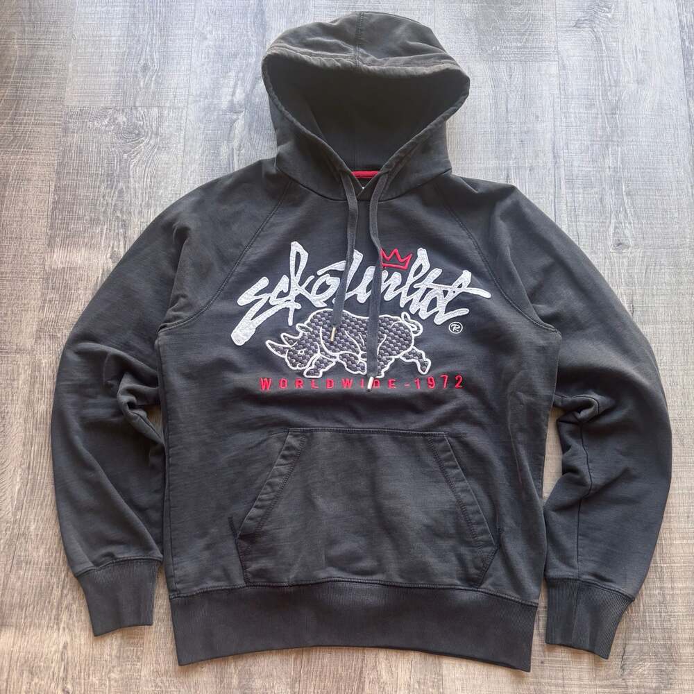 Ecko Unld. Worldwide 1972 Rhino Logo Graphic Pullover Hoodie Black Size S